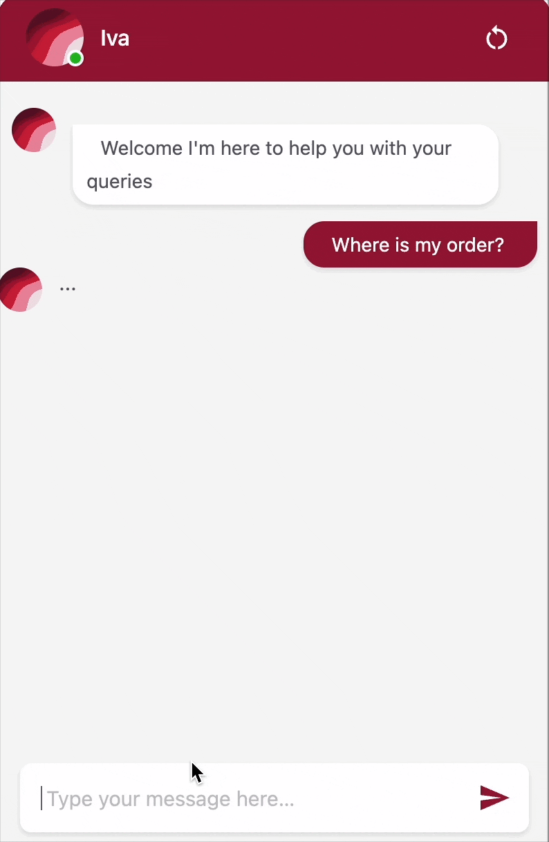 Order tracking interface showing real-time order status updates